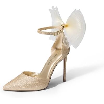 DREAM PAIRS Escarpins à bout fermé pour femme, Paillettes dorées., 38.5 EU - Publicité DREAM PAIRS Escarpins à bout fermé pour femme, Paillettes dorées., 38.5 EU - Publicité