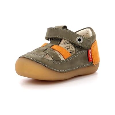 Kickers Sushy, Salomés Garçon, Kaki Orange, 26 - Publicité Kickers Sushy, Salomés Garçon, Kaki Orange, 26 - Publicité