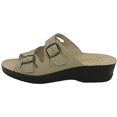 Fly Flot 63008NE Chêne Chaussons Femme Double Boucle Tige Cuir Semelle Véritable Anti Choc ANATOMIQUE Fabriqué en Italie Caisse 4 5 cm, beige, 38 EU - Publicité Fly Flot 63008NE Chêne Chaussons Femme Double Boucle Tige Cuir Semelle Véritable Anti Choc ANATOMIQUE Fabriqué en Italie Caisse 4 5 cm, beige, 38 EU - Publicité