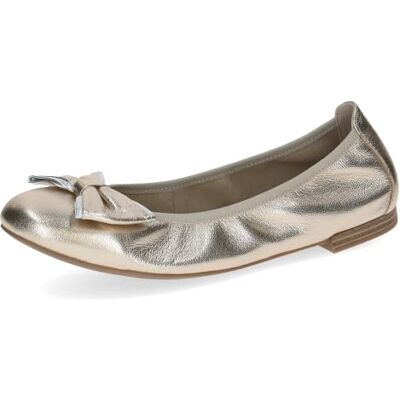 CAPRICE Ballerines Femme en Cuir, Métallisé (Platin Metal.), 37 EU - Publicité CAPRICE Ballerines Femme en Cuir, Métallisé (Platin Metal.), 37 EU - Publicité