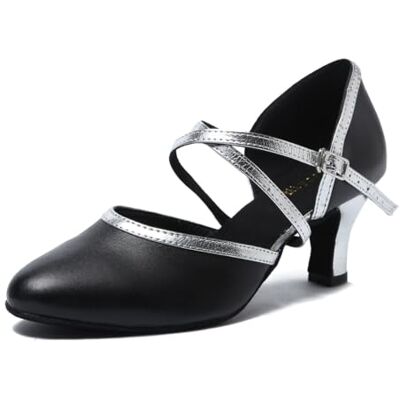 MINITOO Chaussures Sport Danse pour Femme Fermé Fête Soirée Escarpins Noir/Argent 6cm Talon EU 39 - Publicité MINITOO Chaussures Sport Danse pour Femme Fermé Fête Soirée Escarpins Noir/Argent 6cm Talon EU 39 - Publicité
