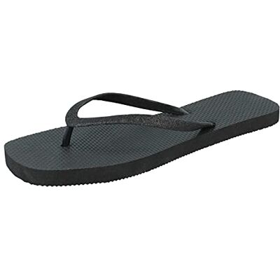 Spot On Tongs à bout carré pour femme, Noir , 38 EU - Publicité Spot On Tongs à bout carré pour femme, Noir , 38 EU - Publicité