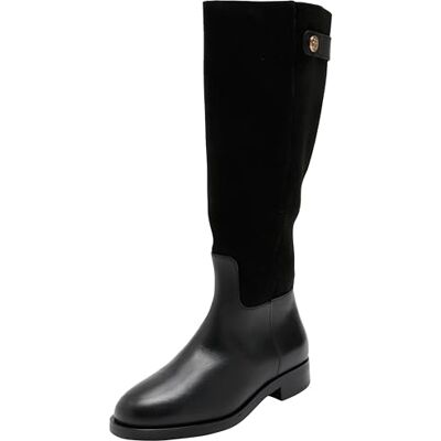 Tommy Hilfiger High Bottes longues en cuir pour femme, Black, 38 EU - Publicité Tommy Hilfiger High Bottes longues en cuir pour femme, Black, 38 EU - Publicité