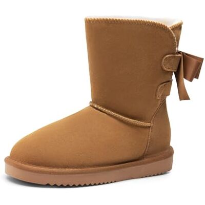 DREAM PAIRS Bottes Neige Femme Chaudes en Suédine Véritable avec Nœud et Doublure en Fourrure Synthétique Antidérapantes pour Hiver,Size 36.5,Brun,SDSB2408W - Publicité DREAM PAIRS Bottes Neige Femme Chaudes en Suédine Véritable avec Nœud et Doublure en Fourrure Synthétique Antidérapantes pour Hiver,Size 36.5,Brun,SDSB2408W - Publicité