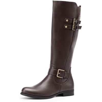 DREAM PAIRS Bottes d'équitation à boucle au genou pour femme, marron, 39 EU Bottes de pirate, boucles réglables, confortables à talon bas pour femme, fermeture éclair latérale, faciles à enfiler - Publicité DREAM PAIRS Bottes d'équitation à boucle au genou pour femme, marron, 39 EU Bottes de pirate, boucles réglables, confortables à talon bas pour femme, fermeture éclair latérale, faciles à enfiler - Publicité