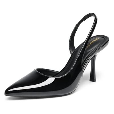 DREAM PAIRS Escarpins Femme Slingback Talon Aiguille Élégants Bout Pointu Style D'Orsay, Chaussures Habillées Mode Chic pour Bureau Soirée Confortables,Size 40,Noir-Pat,SDPU26011W - Publicité DREAM PAIRS Escarpins Femme Slingback Talon Aiguille Élégants Bout Pointu Style D'Orsay, Chaussures Habillées Mode Chic pour Bureau Soirée Confortables,Size 40,Noir-Pat,SDPU26011W - Publicité