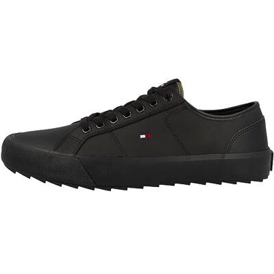 Tommy Hilfiger Homme Baskets Vulcanisées Cleated Chaussures, Noir (Triple Black), 44 EU - Publicité Tommy Hilfiger Homme Baskets Vulcanisées Cleated Chaussures, Noir (Triple Black), 44 EU - Publicité