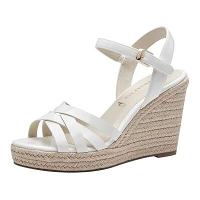Tamaris Femme Sandales Sling, Blanc breveté, 41 EU - Publicité Tamaris Femme Sandales Sling, Blanc breveté, 41 EU - Publicité