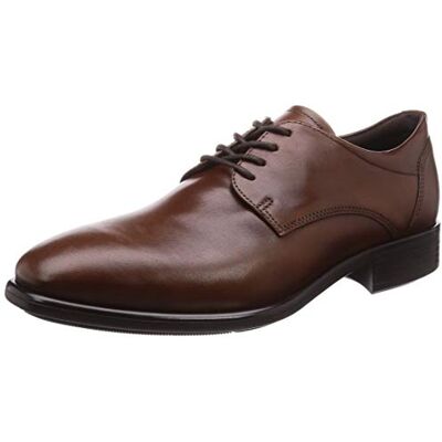 ECCO Citytray Plain Toe Tie, Tissu Oxford, Cognac, - Publicité ECCO Citytray Plain Toe Tie, Tissu Oxford, Cognac, - Publicité