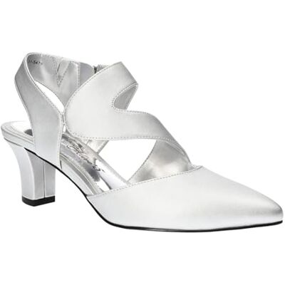 Easy Street Women's Venue Dress Shoe Pump, Silver Satin/Gore, 6 - Publicité Easy Street Women's Venue Dress Shoe Pump, Silver Satin/Gore, 6 - Publicité