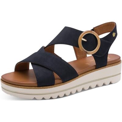 Jana Sandales compensées pour femme Wedge/Plat Sand Vegan Bleu marine 37 EU - Publicité Jana Sandales compensées pour femme Wedge/Plat Sand Vegan Bleu marine 37 EU - Publicité