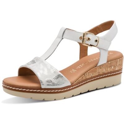 MARCO TOZZI Femme Sandale semelle intérieure Feel Me douce Cuir doublure douce Moderne, blanc (WHITE COMB), 42 EU - Publicité MARCO TOZZI Femme Sandale semelle intérieure Feel Me douce Cuir doublure douce Moderne, blanc (WHITE COMB), 42 EU - Publicité