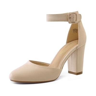 DREAM PAIRS Chaussures à Talons Hauts pour Femmes Escarpins Elégants avec Bride à la Cheville pour Mariages et Fêtes Nude/Suede US Angela Taille 38.5 - Publicité DREAM PAIRS Chaussures à Talons Hauts pour Femmes Escarpins Elégants avec Bride à la Cheville pour Mariages et Fêtes Nude/Suede US Angela Taille 38.5 - Publicité