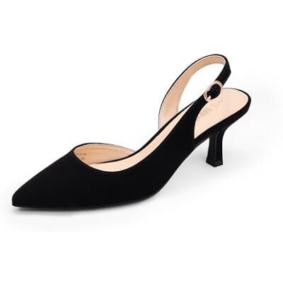 DREAM PAIRS Escarpins Femme à Talon Kitten Bas, Chaussures Slingback à Bout Pointu pour Travail, Fête et Mariage,Size 41,Noir-Nubuck,SDPU2454W - Publicité DREAM PAIRS Escarpins Femme à Talon Kitten Bas, Chaussures Slingback à Bout Pointu pour Travail, Fête et Mariage,Size 41,Noir-Nubuck,SDPU2454W - Publicité