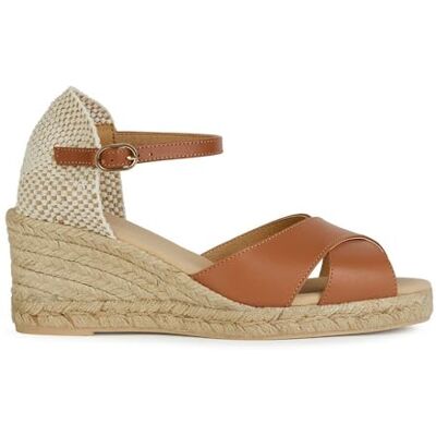 Geox Sandales D Gelsa Low aWedge pour femme, cognac, 38 EU - Publicité Geox Sandales D Gelsa Low aWedge pour femme, cognac, 38 EU - Publicité