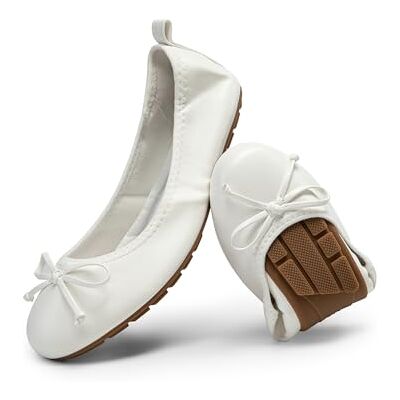 DREAM PAIRS Ballerines Femme, Chaussures Femme Légères et Confortables, Pliables Chaussures a Enfiler Femme,Size 38.5,Blanc,SDFA2409W - Publicité DREAM PAIRS Ballerines Femme, Chaussures Femme Légères et Confortables, Pliables Chaussures a Enfiler Femme,Size 38.5,Blanc,SDFA2409W - Publicité