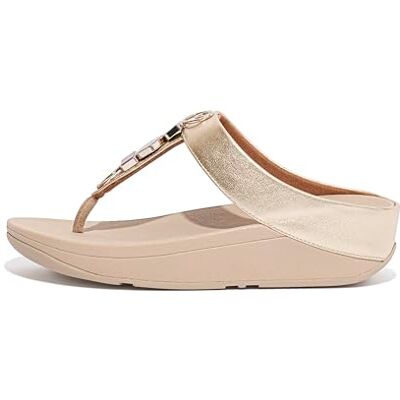 Fitflop Women's Fino Stone Trim Toe-Post Sandals, Platino, 36 EU - Publicité Fitflop Women's Fino Stone Trim Toe-Post Sandals, Platino, 36 EU - Publicité