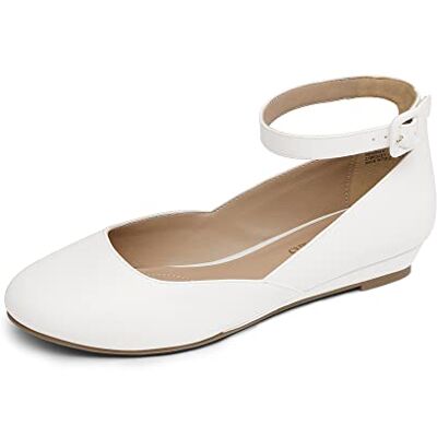 DREAM PAIRS Ballerines Femme Confortable avec Bride de Cheville Réglable Chaussures Plates pour Femmes Élégantes Womens Flats,Size 35,Blanc-PU,REVONA-E - Publicité DREAM PAIRS Ballerines Femme Confortable avec Bride de Cheville Réglable Chaussures Plates pour Femmes Élégantes Womens Flats,Size 35,Blanc-PU,REVONA-E - Publicité