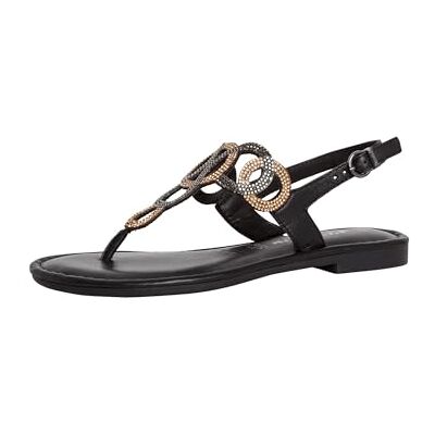 Tamaris Femme Sandale Plate, Black Comb, 36 EU - Publicité Tamaris Femme Sandale Plate, Black Comb, 36 EU - Publicité
