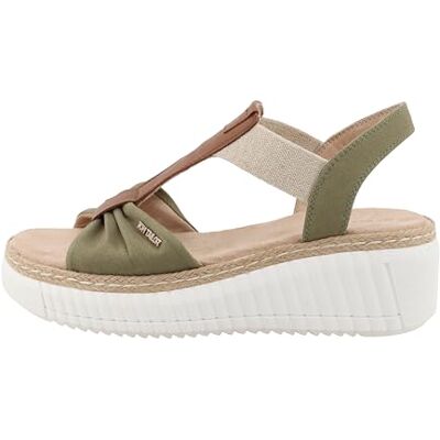 TOM TAILOR Femme Sandale cale, Vert, 38 EU - Publicité TOM TAILOR Femme Sandale cale, Vert, 38 EU - Publicité