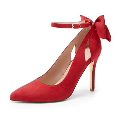 DREAM PAIRS Escarpins à bout fermé pour femme, Daim rouge., 40.5 EU - Publicité DREAM PAIRS Escarpins à bout fermé pour femme, Daim rouge., 40.5 EU - Publicité