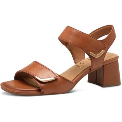 Tamaris Comfort sandales femme à talon cuir à talon bloc, Nut Nappa, 37 EU - Publicité Tamaris Comfort sandales femme à talon cuir à talon bloc, Nut Nappa, 37 EU - Publicité
