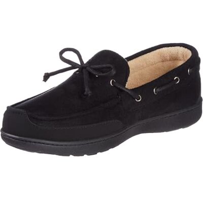 Isotoner Pantoufles Carter Boater Moc pour homme, noir, 9.5-10.5 - Publicité Isotoner Pantoufles Carter Boater Moc pour homme, noir, 9.5-10.5 - Publicité