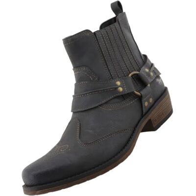 MUSTANG Bottines western pour homme, marron, pointure 40 - Publicité MUSTANG Bottines western pour homme, marron, pointure 40 - Publicité