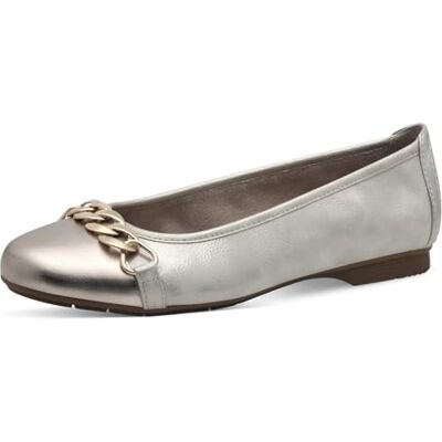 Jana Ballerines Femme avec Bout renforcé Vegan, Beige/Gold, 37 EU - Publicité Jana Ballerines Femme avec Bout renforcé Vegan, Beige/Gold, 37 EU - Publicité