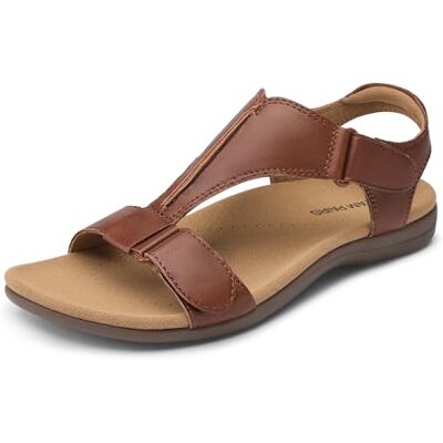 DREAM PAIRS Sandales Femme Confortables Soutien de la Voûte Plantaire, Sandales Orthopédiques Bride en T Semelle Antidérapante Chaussures de Marche Été Plage Voyage,Size 38,Brun,SDFS26014W - Publicité DREAM PAIRS Sandales Femme Confortables Soutien de la Voûte Plantaire, Sandales Orthopédiques Bride en T Semelle Antidérapante Chaussures de Marche Été Plage Voyage,Size 38,Brun,SDFS26014W - Publicité