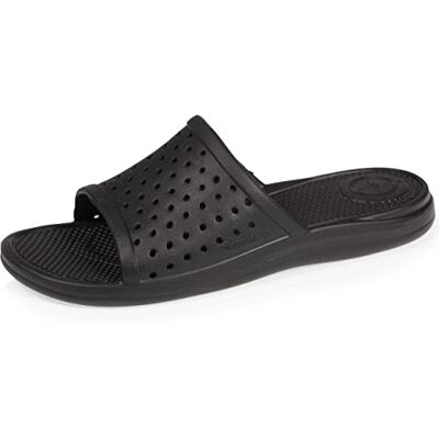 Isotoner Mules Claquettes Femme Noires ajourées,Noir,38 EU - Publicité Isotoner Mules Claquettes Femme Noires ajourées,Noir,38 EU - Publicité