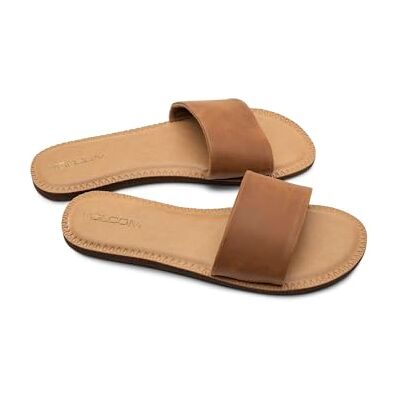 Volcom Sandales à enfiler simples en cuir synthétique pour femme, Tan Nouveau, 35.5 EU - Publicité Volcom Sandales à enfiler simples en cuir synthétique pour femme, Tan Nouveau, 35.5 EU - Publicité