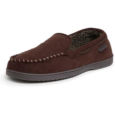 Dearfoams Moccasin With Whipstitch Moccasin pour homme avec point blanc, café, Medium - Publicité Dearfoams Moccasin With Whipstitch Moccasin pour homme avec point blanc, café, Medium - Publicité