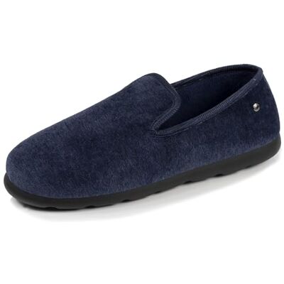 Isotoner Chaussons pantoufles Charentaises homme souples en velours, ultra confortables et légers, confort semelle ergonomique technologie everywear, 44, marine chiné - Publicité Isotoner Chaussons pantoufles Charentaises homme souples en velours, ultra confortables et légers, confort semelle ergonomique technologie everywear, 44, marine chiné - Publicité