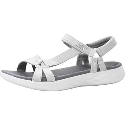 Skechers On-The-go 600-Brilliancy Sandales de sport pour femmes, blanc/gris, 8 Wide - Publicité Skechers On-The-go 600-Brilliancy Sandales de sport pour femmes, blanc/gris, 8 Wide - Publicité