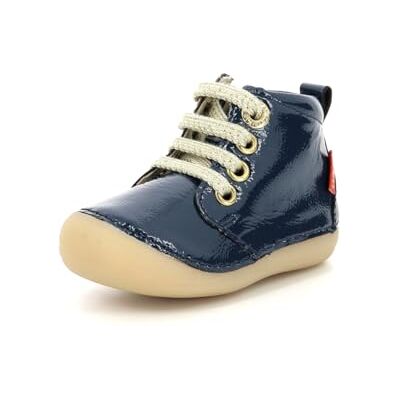 Kickers SONIZIP,Bottillon Bebe Bleu Vernis, 18 EU - Publicité Kickers SONIZIP,Bottillon Bebe Bleu Vernis, 18 EU - Publicité
