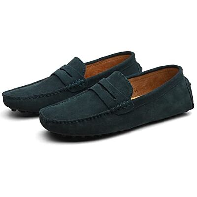 LZQpearl Hommes Chaussons Mocassins, Chaussures Plates pour Hommes en Cuir Suédé, Penny Loafers Décontractés à Enfiler sur Le Pont du Bateau pour Adultes Et Adolescents Unisexes (Green,44) - Publicité LZQpearl Hommes Chaussons Mocassins, Chaussures Plates pour Hommes en Cuir Suédé, Penny Loafers Décontractés à Enfiler sur Le Pont du Bateau pour Adultes Et Adolescents Unisexes (Green,44) - Publicité