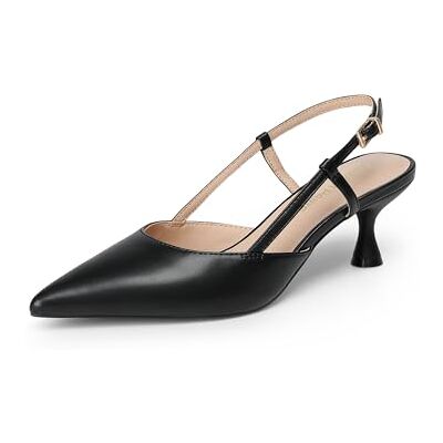 DREAM PAIRS Escarpins à talons aiguilles bas à bout pointu et bride arrière pour femme, noir, 42 EU - Publicité DREAM PAIRS Escarpins à talons aiguilles bas à bout pointu et bride arrière pour femme, noir, 42 EU - Publicité