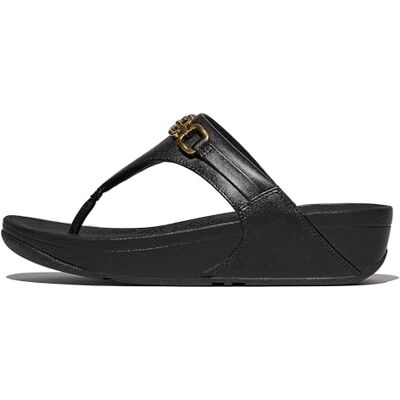 Fitflop Sandales Lulu en cuir à chaîne carrée pour femme, Noir, 38 EU - Publicité Fitflop Sandales Lulu en cuir à chaîne carrée pour femme, Noir, 38 EU - Publicité