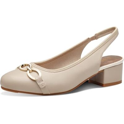 Jana Escarpins Slingback Femme à Talon Bloc Vegan, Taupe/Beige, 36 EU - Publicité Jana Escarpins Slingback Femme à Talon Bloc Vegan, Taupe/Beige, 36 EU - Publicité