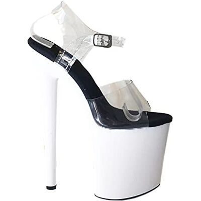 Denova's Sandales transparentes à talon haut pour femme, grande taille, avec lanière de cheville, lanière de talon haut, 38 EU - Publicité Denova's Sandales transparentes à talon haut pour femme, grande taille, avec lanière de cheville, lanière de talon haut, 38 EU - Publicité