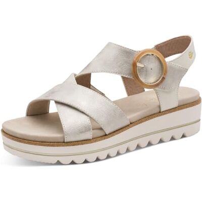 Jana Sandales compensées pour femme Sable Vegan, Beige doré., 42 EU - Publicité Jana Sandales compensées pour femme Sable Vegan, Beige doré., 42 EU - Publicité
