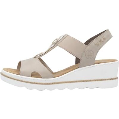 Rieker, 67498, Femme Sandale Beige 38 EU - Publicité Rieker, 67498, Femme Sandale Beige 38 EU - Publicité