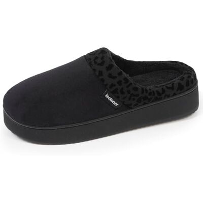 Isotoner Chaussons pantoufles Mules femme velours ultra doux, compensées, 36 EU, noir - Publicité Isotoner Chaussons pantoufles Mules femme velours ultra doux, compensées, 36 EU, noir - Publicité