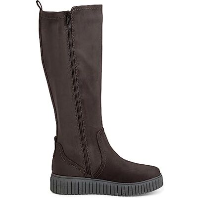 Jana bottes hautes femme sans talon hauteur genou plateformes largeur H large, Asphalt, 37 EU - Publicité Jana bottes hautes femme sans talon hauteur genou plateformes largeur H large, Asphalt, 37 EU - Publicité