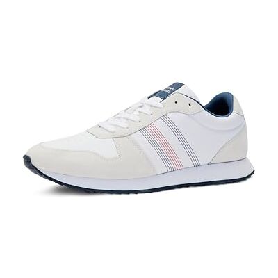 Tommy Hilfiger Men RUNNER EVO MIX STITCH, White, 44 EU - Publicité Tommy Hilfiger Men RUNNER EVO MIX STITCH, White, 44 EU - Publicité