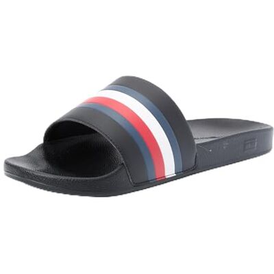 Tommy Hilfiger Claquettes Homme Pool Slide à Bande Emblématique, Noir (Black), 40 - Publicité Tommy Hilfiger Claquettes Homme Pool Slide à Bande Emblématique, Noir (Black), 40 - Publicité