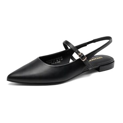 DREAM PAIRS Ballerines plates Mary Jane à bout pointu pour femme avec sangle à boucle et talon bas, noir, 36 EU - Publicité DREAM PAIRS Ballerines plates Mary Jane à bout pointu pour femme avec sangle à boucle et talon bas, noir, 36 EU - Publicité
