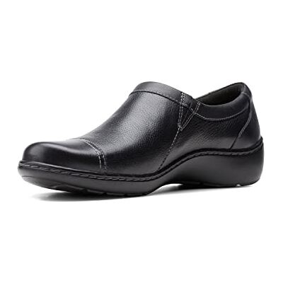 Clarks Women's Cora Giny Loafer Flat, Black Tumbled/Smooth Leather - Publicité Clarks Women's Cora Giny Loafer Flat, Black Tumbled/Smooth Leather - Publicité