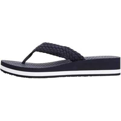 Tommy Hilfiger Tongs Femme Beach Sandal à Talon Compensé, Bleu (Space Blue), 42 - Publicité Tommy Hilfiger Tongs Femme Beach Sandal à Talon Compensé, Bleu (Space Blue), 42 - Publicité